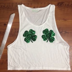 Victoria’s Secret’s 🍀 PINK💚 Sequin Shamrock Tank